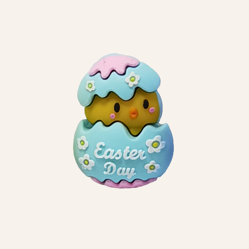 Wholesale 10pcs Creative Round Cartoon Flat Three-dimensional Rubber Beads